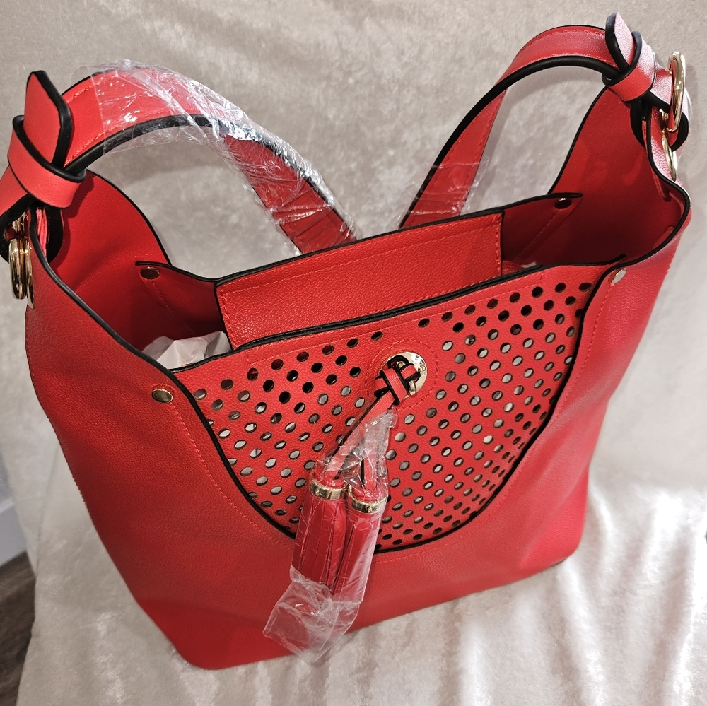 NEW MKF Collection by Mia K. Lynn Farrow Eyelet Cutout Purse